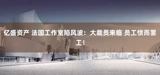 亿盛资产 法国工作室陷风波：大裁员来临 员工愤而罢工！